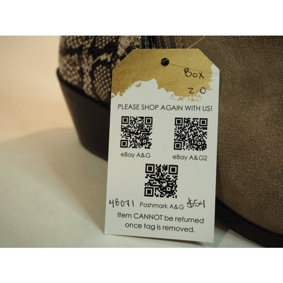 Cole Haan Snakeskin Tan Suede Zipper Ankle Boots, Size 7 (US) - Picture 10 of 10